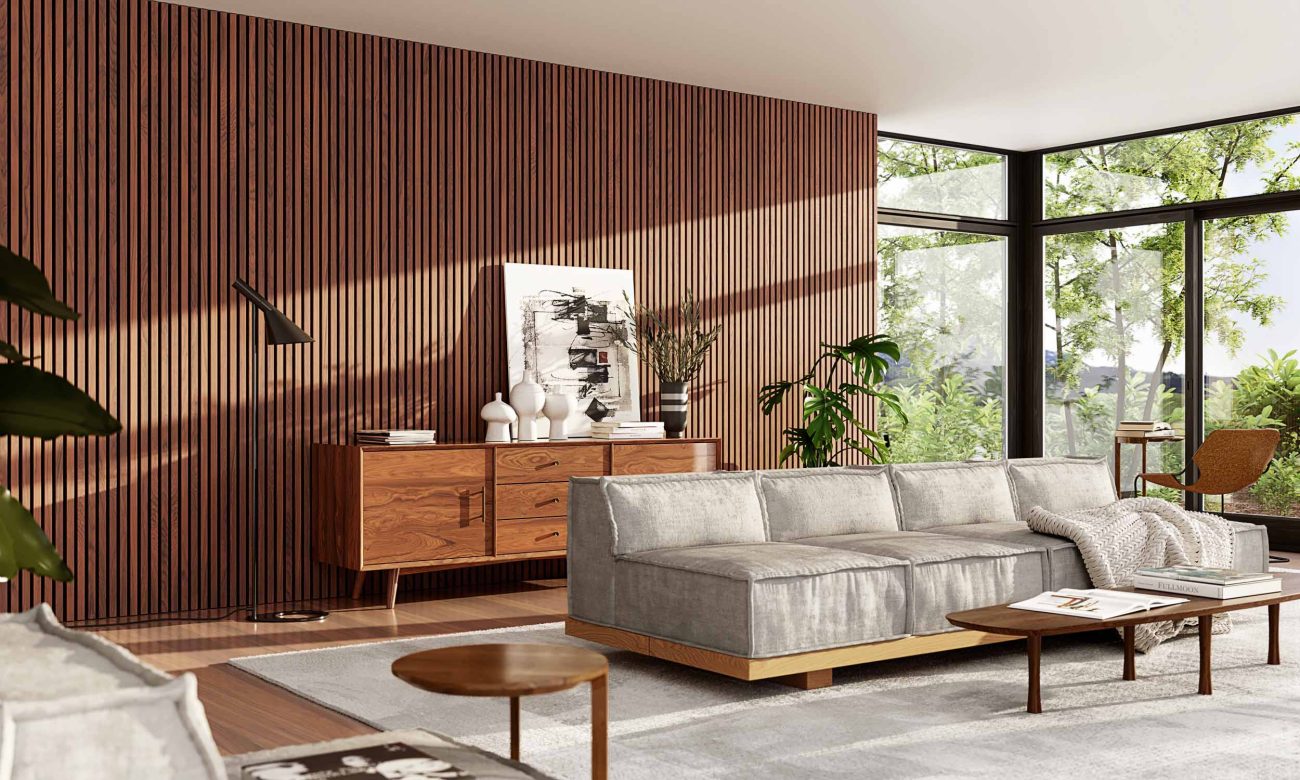 midcentury_living_room_walnut_wood_slat_wall_panelling